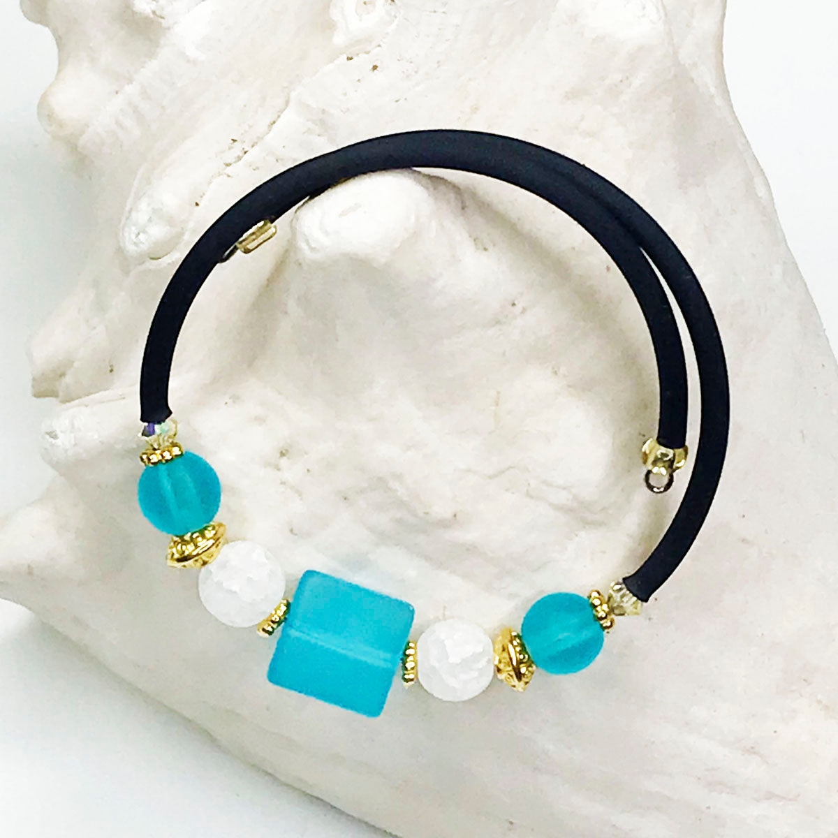 Sea Glass Bead Bracelet