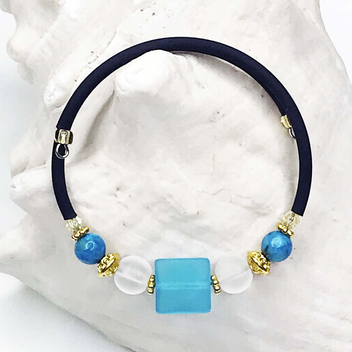 Sea Glass Bead Bracelet