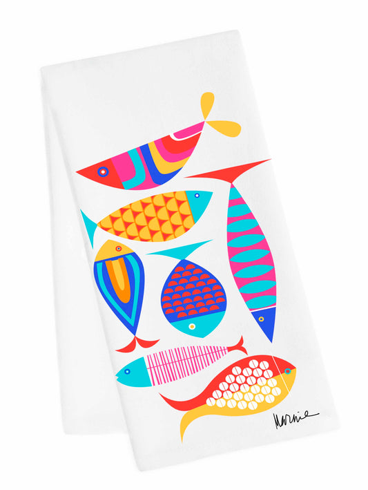 Fish Pop Tea Towel