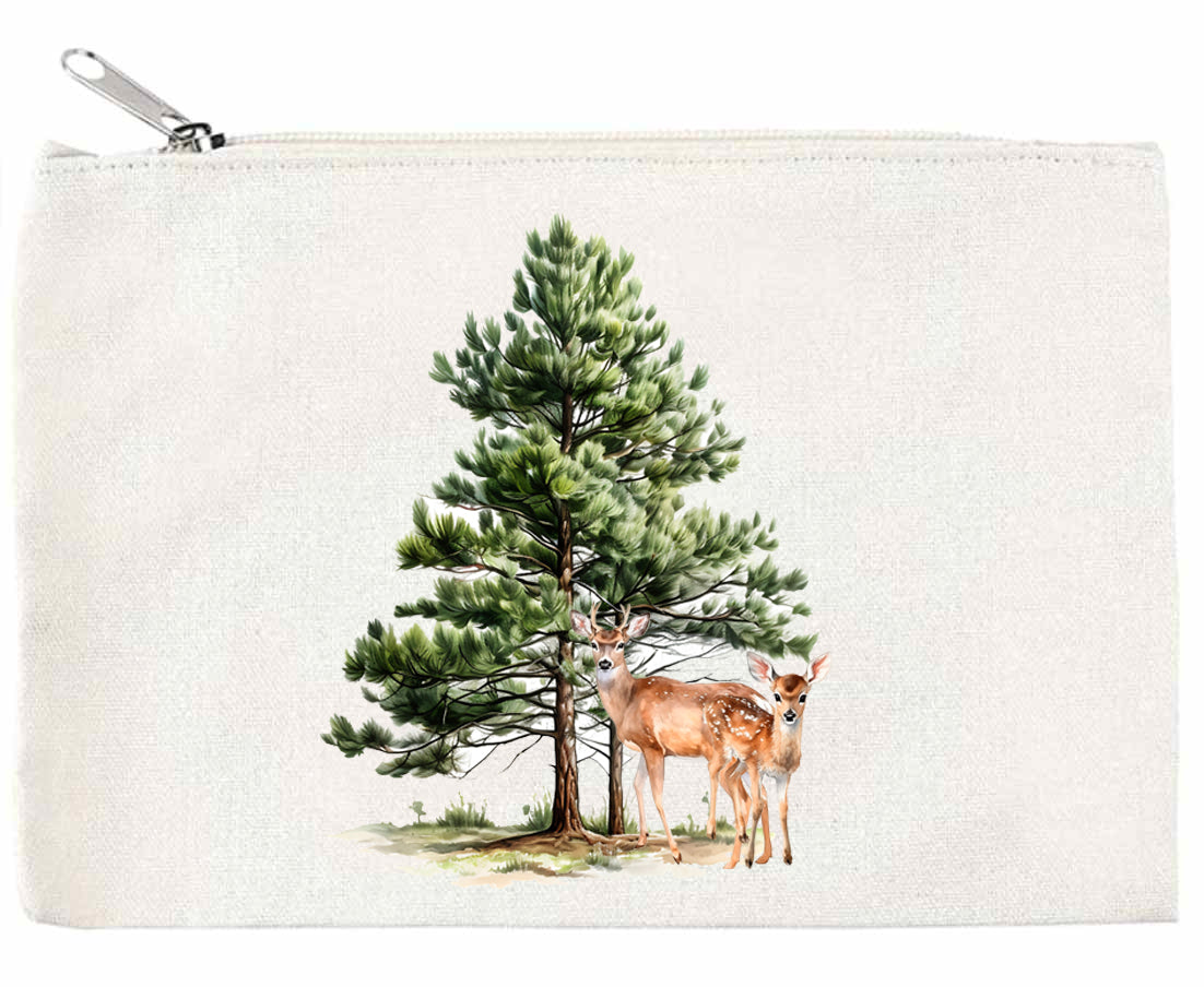 Deer Under Tree Zippered Pouch