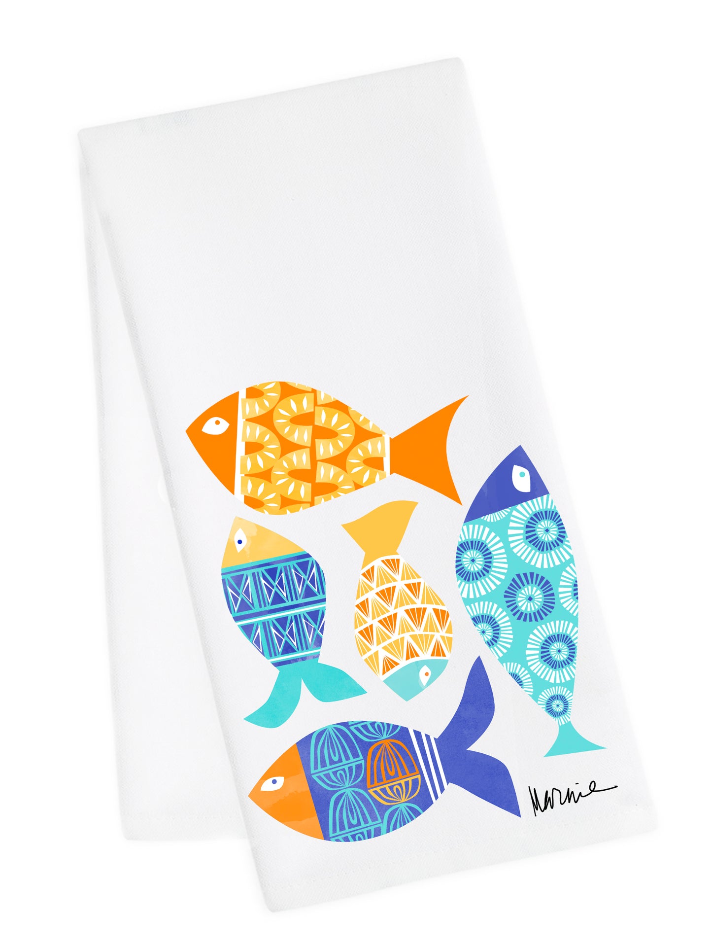 Fish School Tea Towel