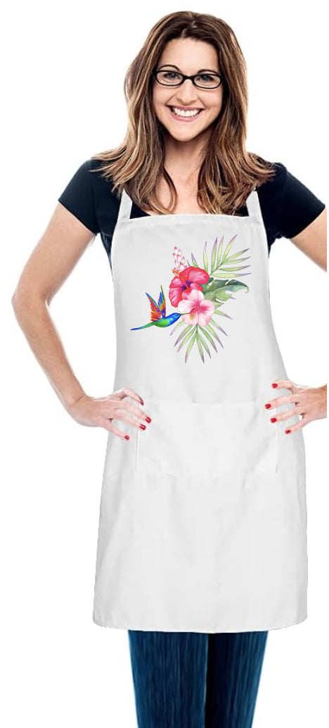 Hibiscus Hummingbird Apron