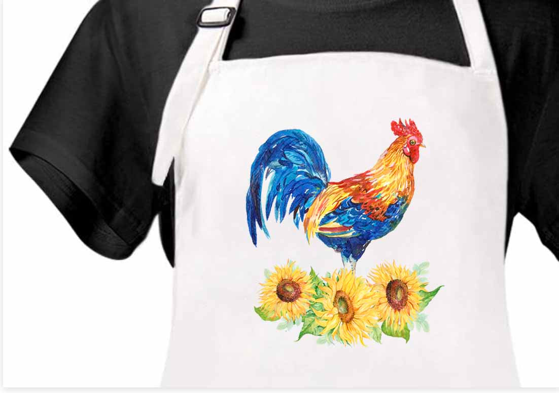 Rooster and Sunflower Apron