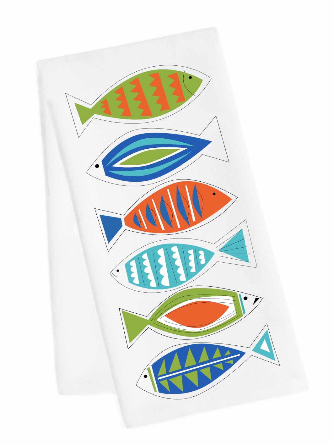 Six Fish Tea Towel
