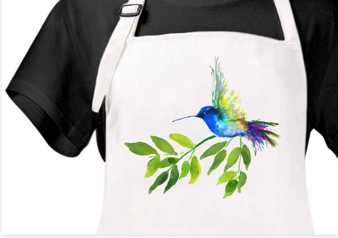Blue Hummingbird Apron