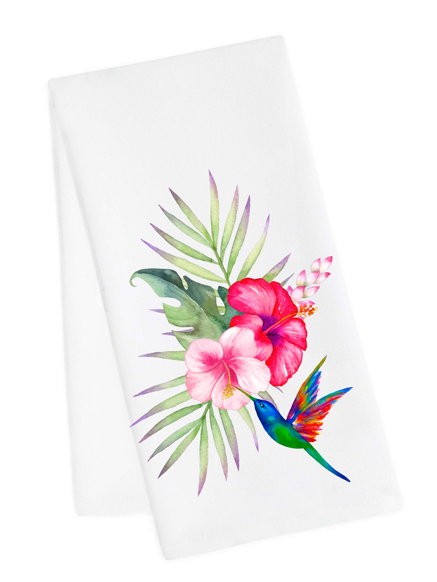 Hibiscus Hummingbird Tea Towel