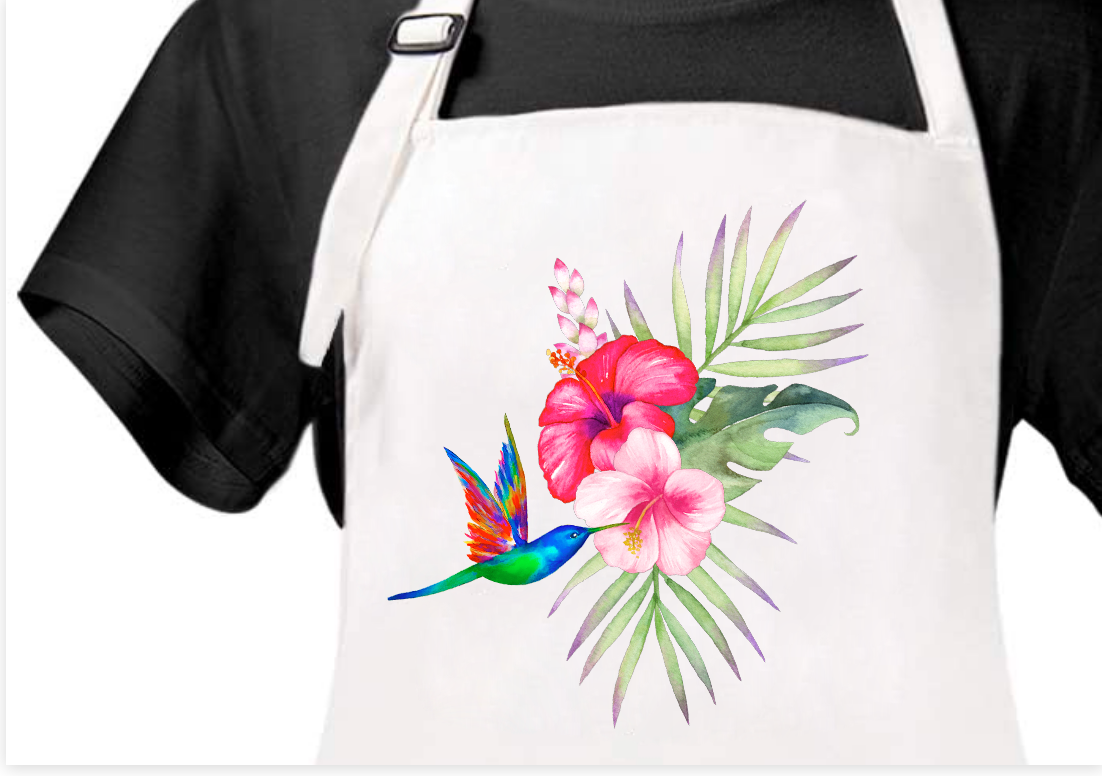 Hibisucus Hummingbird Apron