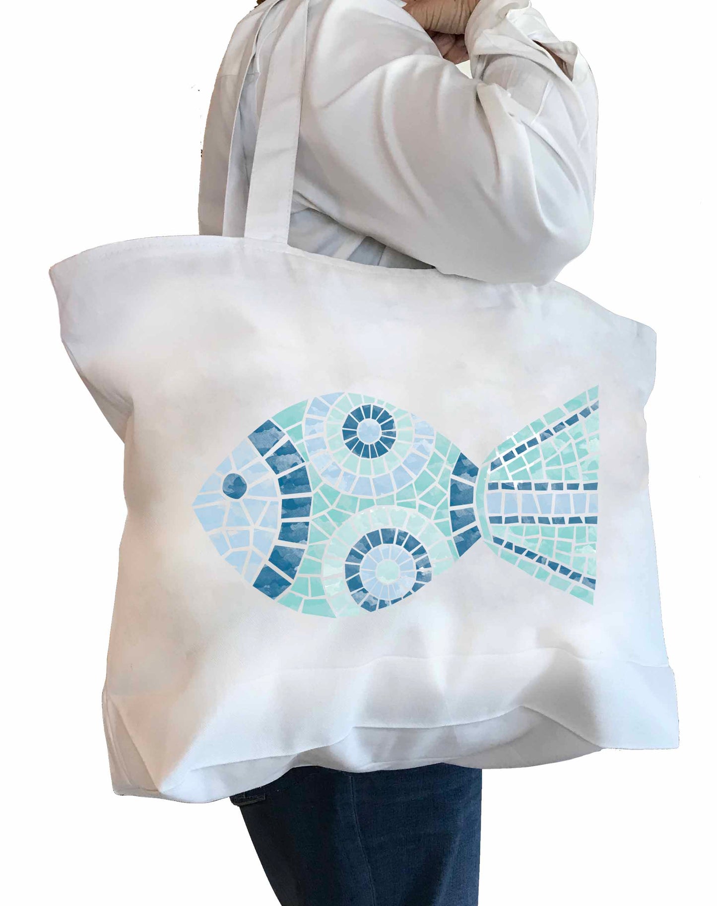 Mosaic Fish Tote Bag