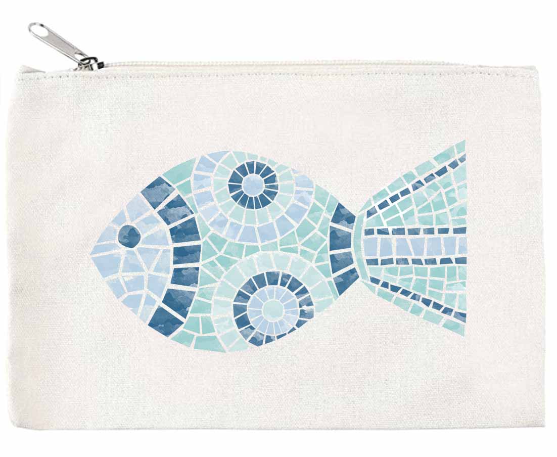 Mosaic Fish Zippered Pouch