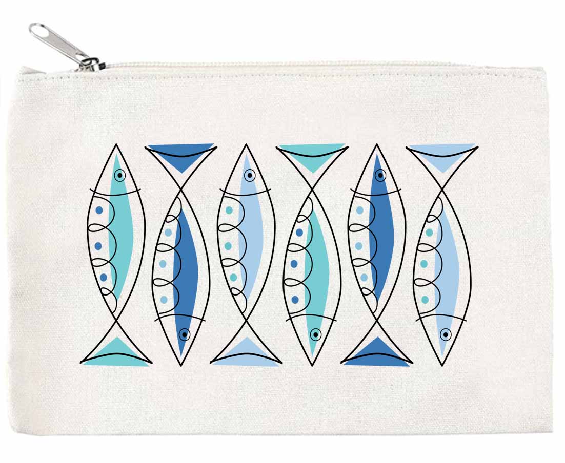Contemporary Fish Zippered Pouch