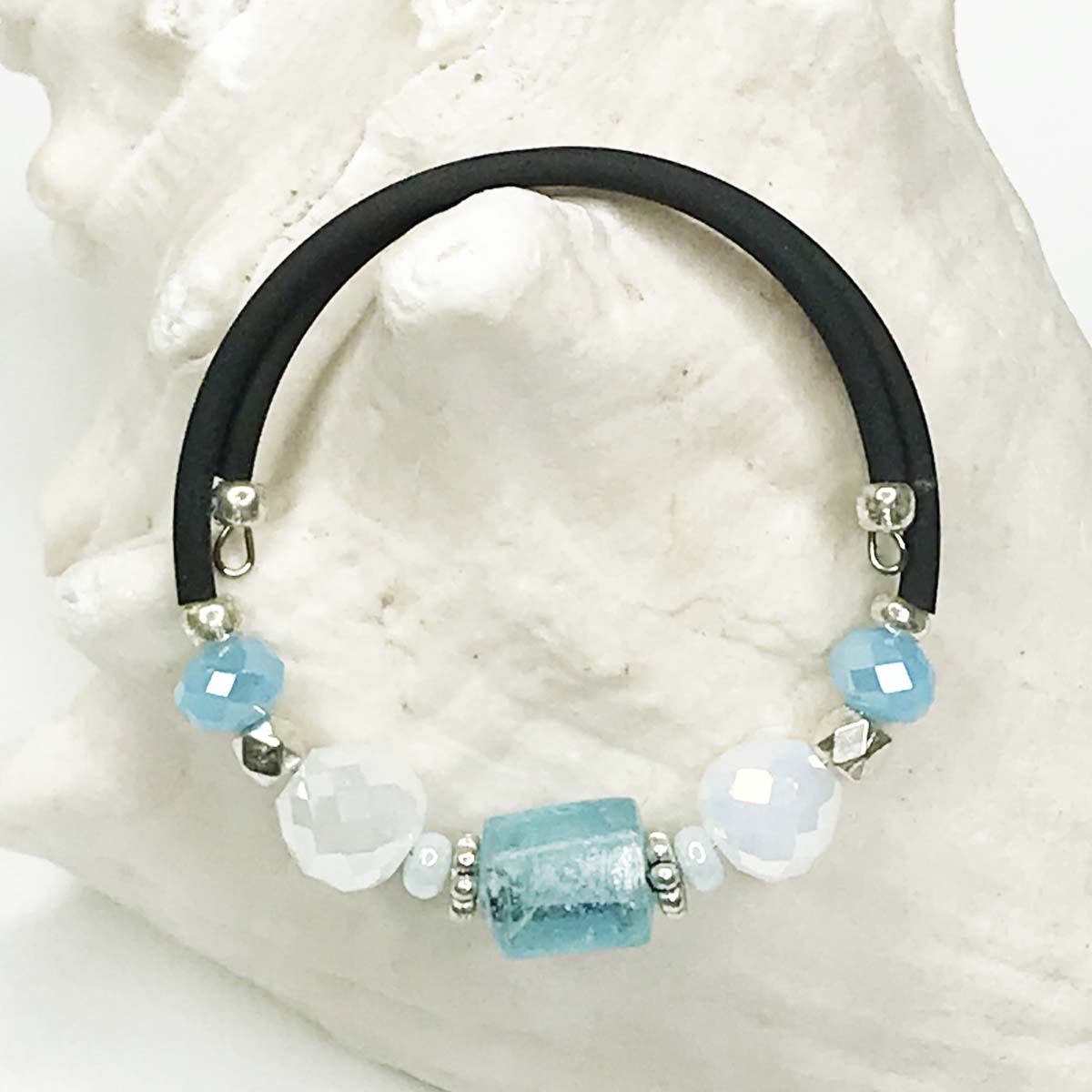 Blue and White Glass Bracelet