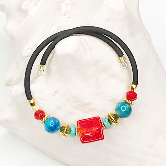 Red Glass Bead Bracelet