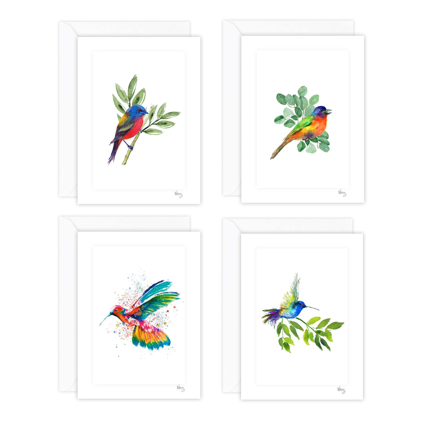 Watercolor Birds Greeting Cards