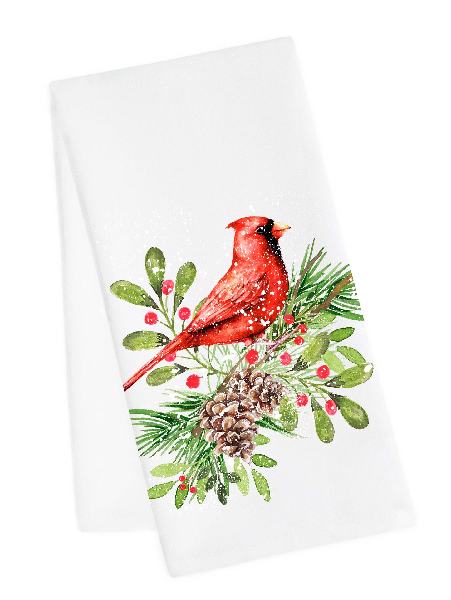 Cardinal Christmas Tea Towel