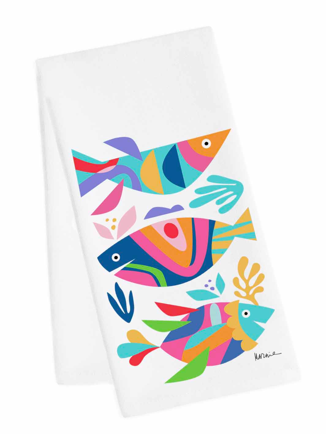 Modern Fish Tea Towel