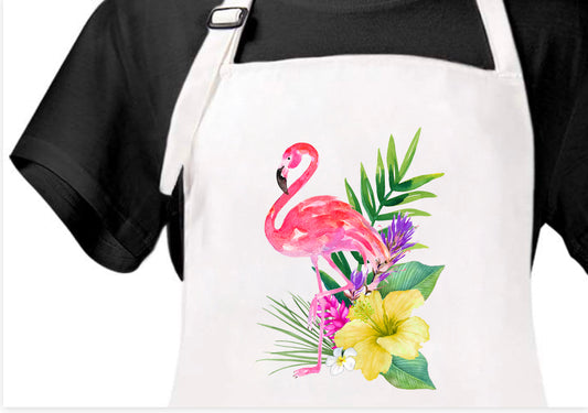 Flamingo Hibiscus Apron