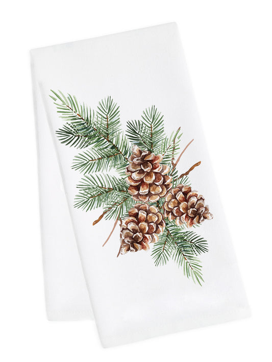 Pine Cone Tea Towel, Hand Towel, Dish Towel