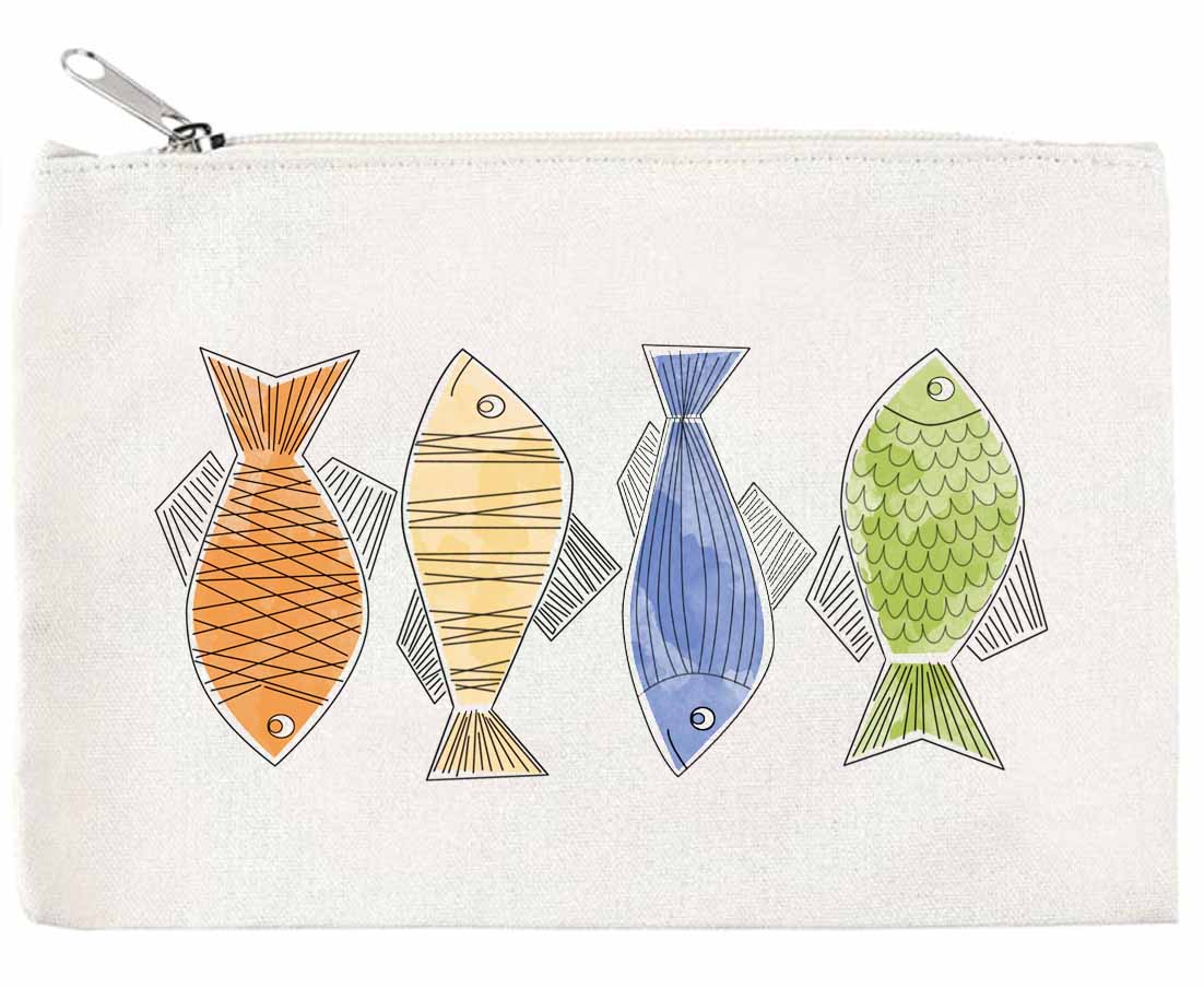 4 Fish Zippered Pouch