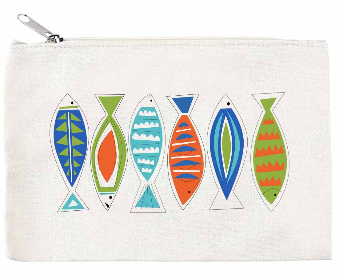 6 Fish Zippered Pouch