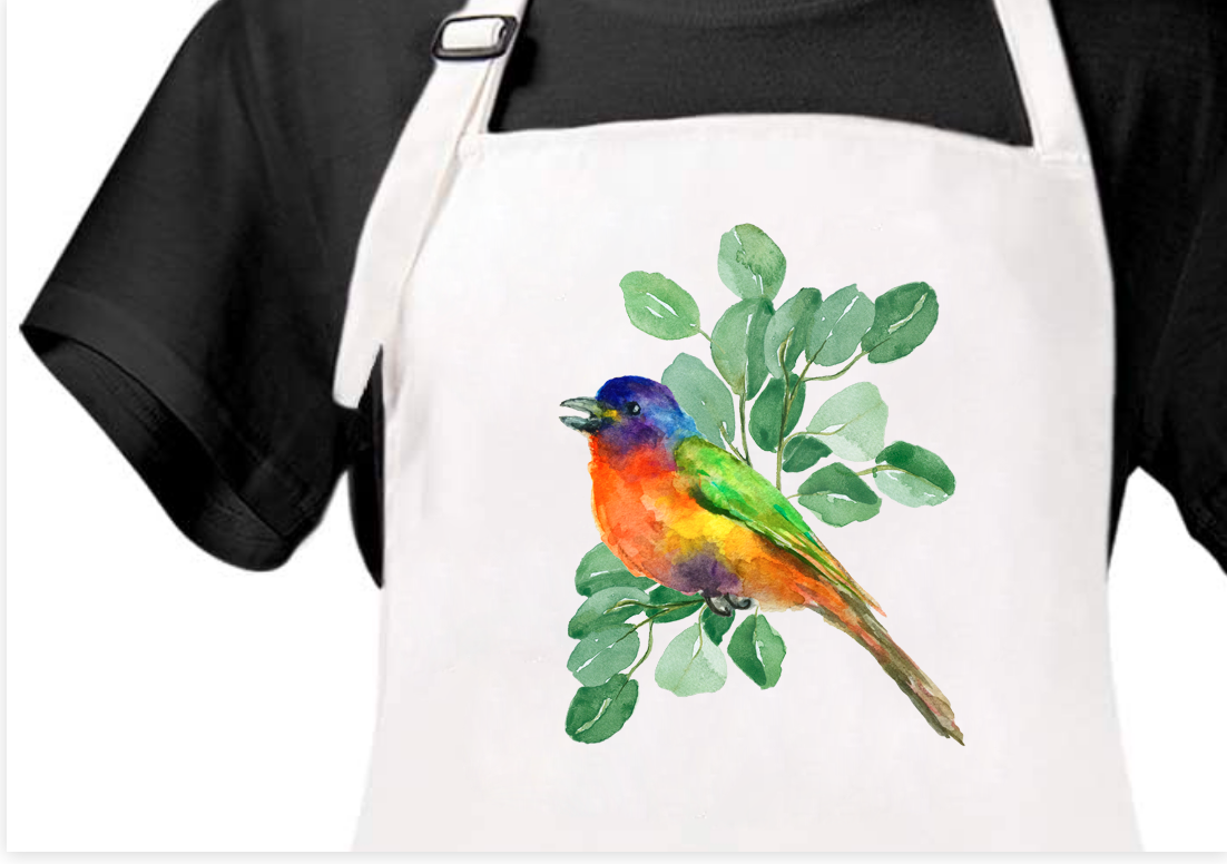 Abstract Painted Bunting Apron