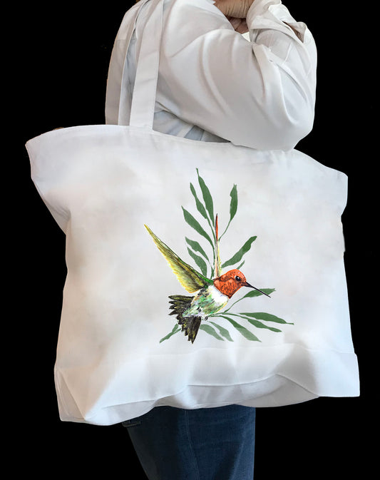 Ruby Throat Hummingbird Tote Bag