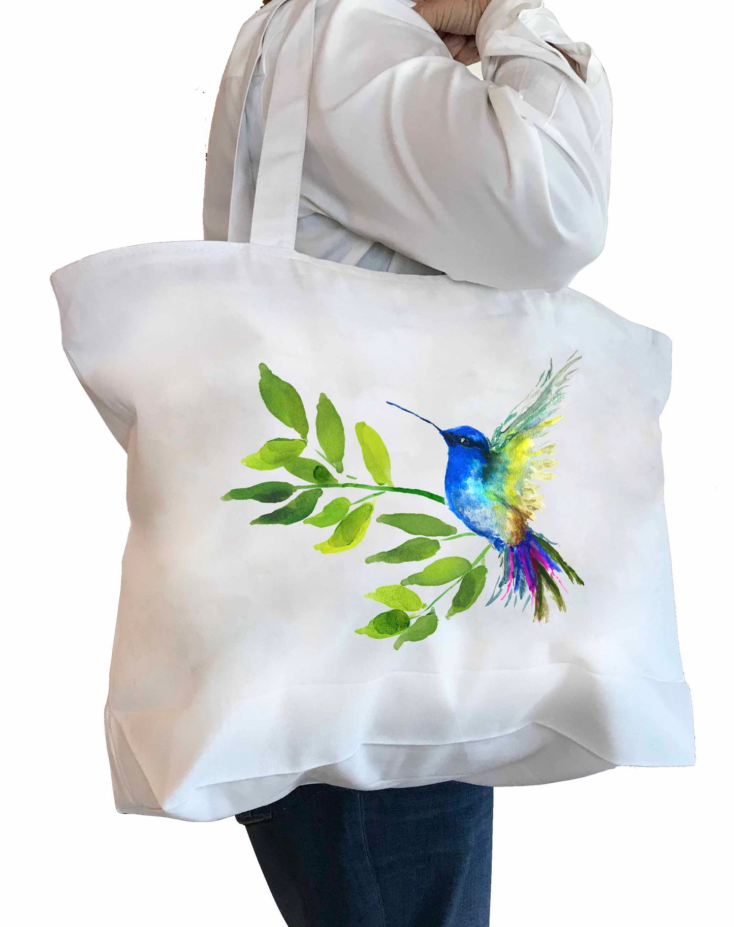Blue Hummingbird Tote Bag