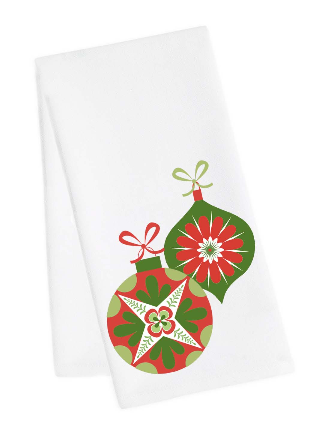Holiday Ornament Tea Towel - Bulbs