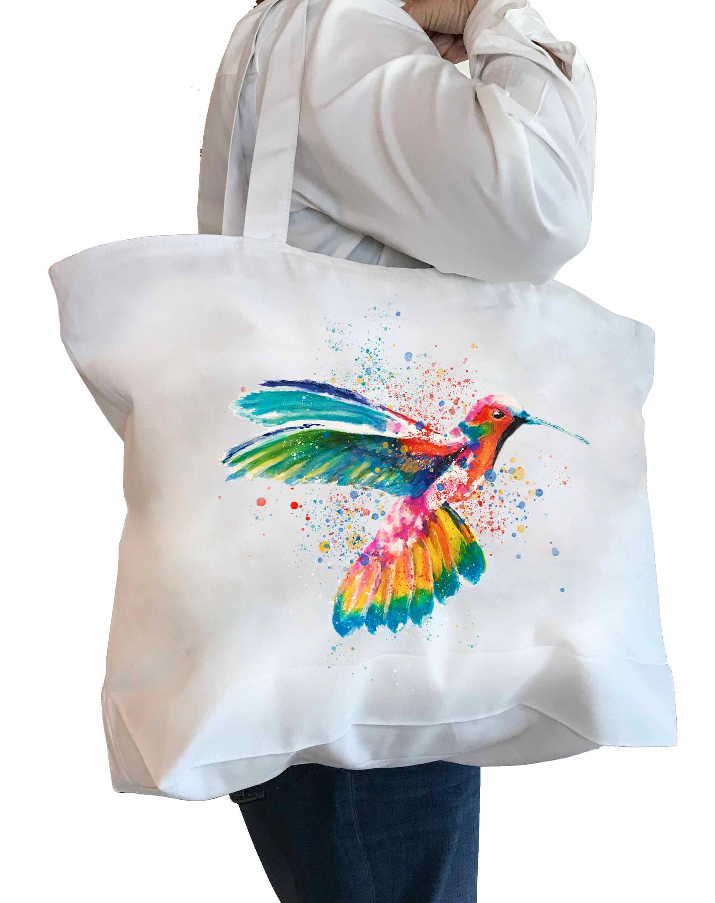 Splatter Hummingbird Tote Bag