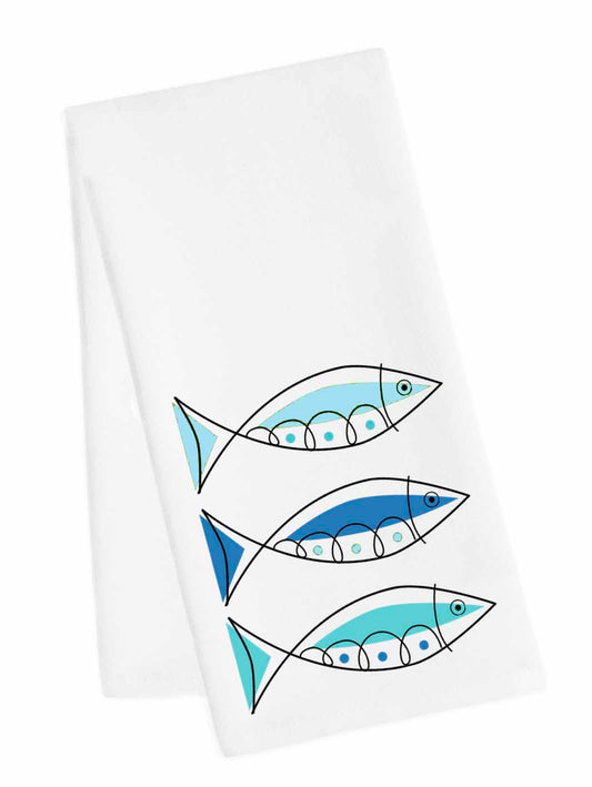 Modern Fish Tea Towel